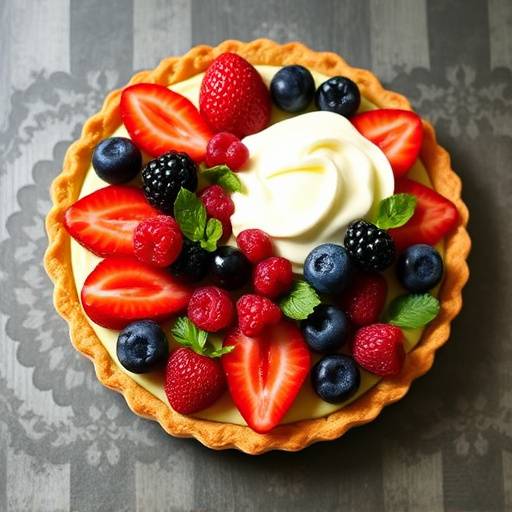Crostata di frutta fresca con pasta frolla e crema pasticcera