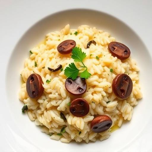 Risotto ai funghi porcini, mantecato con parmigiano e prezzemolo fresco