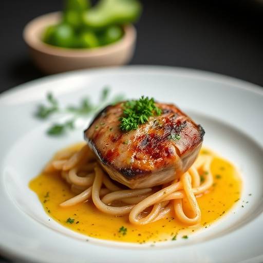 Un piatto di ossobuco alla milanese, con gremolada di prezzemolo, limone e aglio.